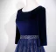 Vintage / Retro Ocean Blue Sequins Prom Dresses 2026 A-Line / Princess Square Neckline 3/4 Sleeve Backless Tulle