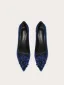 Vintage Koninklijk Blauw Avond Flueel Appliques Pumps 2025 10 cm Naaldhakken / Stiletto Spitse Neus Pumps Hoge Hakken