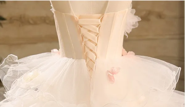 Lovely White Cascading Ruffles Appliques Birthday Flower Girl Dresses 2025 Ball Gown Scoop Neck Sleeveless Backless Floor-Length / Long