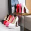 Vintage / Retro Black Cocktail Party Waterproof Pumps 2023 14 cm Thick Heels Round Toe Pumps High Heels