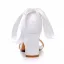Élégant Blanche Perle Bride Cheville Peep Toes / Bout Ouvert Chaussure De Mariée 2024 7 cm Talons Épais Mariage Sandales Talons Hauts