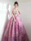 Flower Fairy Blushing Pink Rhinestone Appliques Sequins Prom Dresses 2026 Ball Gown Halter Sleeveless Backless Floor-Length / Long Formal Dresses