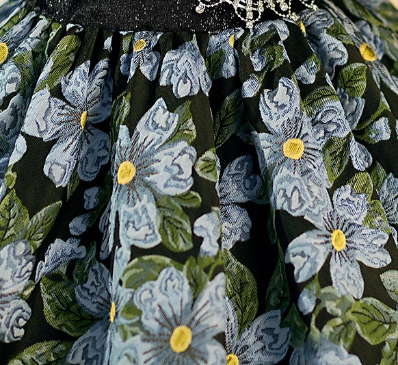 Vintage / Retro Black Rhinestone Floral Birthday Flower Girl Dresses 2024 Ball Gown Scoop Neck Short Sleeve Floor-Length / Long