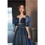 Chic / Beautiful Ocean Blue Sequins Prom Dresses 2022 A-Line / Princess Scoop Neck Short Sleeve Floor-Length / Long Prom Formal Dresses