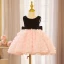 Lovely Blushing Pink Cascading Ruffles Short Birthday Flower Girl Dresses 2023 Ball Gown Pearl Scoop Neck Sleeveless Backless Bow
