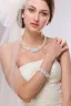 Élégant Blanche Perle Faux Diamant Mariage Colliers Boucles D'Oreilles Accessorize Bracelets 2023