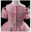 Chic / Beautiful Blushing Pink Birthday Flower Girl Dresses 2022 Scoop Neck Beading Pearl Lace Flower Sequins Short Sleeve Floor-Length / Long Flower Girl Dresses