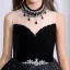 Bling Bling Schwarz Strass Pailletten Geburtstag Blumenmädchenkleider Ballkleid 2025 Rundhalsausschnitt Ärmellos Rückenfreies Lange