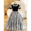 Chic / Beautiful Black Birthday Flower Girl Dresses A-Line / Princess 2023 Square Neckline Puffy Short Sleeve Floor-Length / Long Flower Girl Dresses