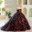 Charmant Schwarz Pailletten Sweep / Pinsel Zug Blumenmädchenkleider 2024 Ballkleid Bandeau Ärmellos Rückenfreies