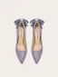 Glitzernden Sexy Lavendel Strass Pailletten Schleife Brautschuhe 2023 Leder 10 cm Stilettos Spitzschuh Hochzeit Pumps Hochhackige