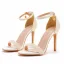 Sexy White Evening Party Pearl Ankle Strap Womens Sandals 2025 10 cm Stiletto Heels Open / Peep Toe Sandals High Heels