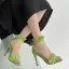 Roman Lime Green Street Wear Summer Womens Sandals 2022 Ankle Strap 10 cm Stiletto Heels Open / Peep Toe Sandals High Heels