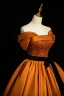 Élégant Orange Perlage Paillettes Satin Robe De Bal 2023 Robe Boule De l'épaule Sans Manches Dos Nu Noeud Ceinture Longue Robe De Ceremonie