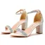 Seksowne Multi-Kolory Rhinestone Buty Ślubne 2022 Z Paskiem 7 cm Grubym Obcasie Peep Toe Ślub Sandały Wysokie Obcasy