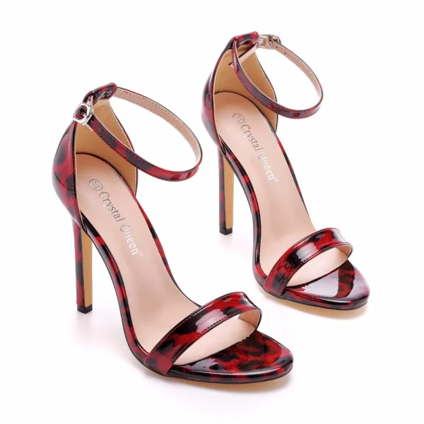 Sexy Brown Leopard Print Evening Party Womens Sandals 2023 11 cm Stiletto Heels Open / Peep Toe Sandals High Heels