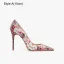 Mote Multi-Farger Lær Slangeskinn Print Aften Pumps 2023 10 cm Stiletthæler Spisse Pumps Høyhælte