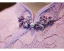 Vintage / Retro Chinese style Lavender Pearl Lace Flower Street Wear Tea-length Cheongsam 2024 Trumpet / Mermaid High Neck Short Sleeve