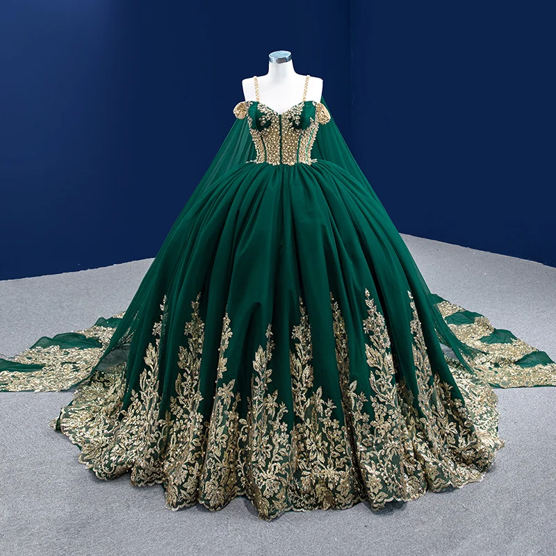 slim fit dress slacks Green Satin Long Prom Dresses With Detachable Train – TANYA BRIDAL main image 1
