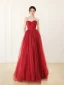 Chic / Belle Rouge Robe De Bal 2024 Princesse De l'épaule Sans Manches Dos Nu Longue Promo Robe De Ceremonie