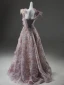 Haut de Gamme Rougissant Rose Fait main Perlage Paillettes Appliques Robe De Bal 2024 Princesse Bretelles Spaghetti Sans Manches Dos Nu Longue Promo Robe De Ceremonie