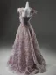 Flower Fairy Luxury / Gorgeous Candy Pink Handmade  Beading Sequins Appliques Prom Dresses 2025 A-Line / Princess Spaghetti Straps Sleeveless Backless Floor-Length / Long Formal Dresses