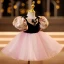 Chic / Beautiful Blushing Pink Short Birthday Flower Girl Dresses 2022 Ball Gown Scoop Neck Puffy Short Sleeve Bow Flower Girl Dresses