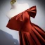 Chic / Beautiful Red Satin Prom Dresses 2023 Ball Gown Off-The-Shoulder Short Sleeve Backless Floor-Length / Long Prom Formal Dresses