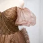 Chic / Beautiful Coffee Sequins Puffy Prom Dresses 2022 A-Line / Princess Off-The-Shoulder Beading Tassel Short Sleeve Backless Floor-Length / Long Prom Formal Dresses