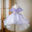 Fashion Lavender Beading Star Sequins Lace Flower Asymmetrical Birthday Flower Girl Dresses 2024 Ball Gown Scoop Neck Sleeveless Tulle