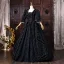 Vintage / Retro Medieval Black Halloween Printing Prom Dresses 2026 Ball Gown Square Neckline Bell sleeves Floor-Length / Long Formal Dresses