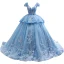 Luxury / Gorgeous Pool Blue Rhinestone Lace Flower Appliques Prom Dresses 2022 Ball Gown V-Neck Short Sleeve Backless Floor-Length / Long Formal Dresses