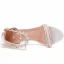 Charming White Pearl Rhinestone Wedding Shoes 2022 9 cm Stiletto Heels Open / Peep Toe Wedding Sandals High Heels