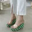 Fashion Black Summer Street Wear Plaid Womens Sandals 2022 11 cm Wedges Open / Peep Toe Sandals High Heels