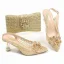 Charming Silver Rhinestone Flower Evening Party Womens Sandals Clutch Bags 2023 7 cm Stiletto Heels Pointed Toe Womens Sandals High Heels Clutch Bags
