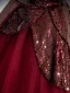 Chic / Belle Bordeaux Paillettes Robe De Bal 2024 Robe Boule Bustier Sans Manches Dos Nu Longue Promo Robe De Ceremonie