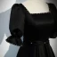 Chic / Beautiful Black Pearl Satin Evening Dresses 2023 A-Line / Princess Square Neckline Short Sleeve Backless Floor-Length / Long Evening Party Formal Dresses