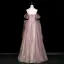 Scintillantes Haut de Gamme Rougissant Rose Faux Diamant Paillettes Robe De Soirée 2025 Princesse Bustier Sans Manches Dos Nu Longue Soirée Robe De Ceremonie