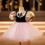 Chic / Beautiful Blushing Pink Short Birthday Flower Girl Dresses 2022 Ball Gown Scoop Neck Puffy Short Sleeve Bow Flower Girl Dresses