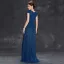 Sparkly Navy Blue Sequins Evening Dresses 2025 A-Line / Princess V-Neck Sleeveless Floor-Length / Long Evening Party Formal Dresses