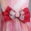 Chic / Beautiful Red Glitter Printing Birthday Flower Girl Dresses 2024 Ball Gown Scoop Neck Sleeveless Sash Bow Floor-Length / Long