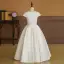 Vintage / Retro Navy Blue Sequins Birthday Flower Girl Dresses 2024 A-Line / Princess V-Neck Sleeveless Bow Sash Floor-Length / Long