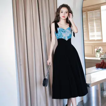 Chic Belle Paillettes Noire Robe De Soirée 2022 Princesse Bretelles Spaghetti Sans Manches Dos Nu Longue Soirée Robe De Ceremonie