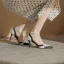 Fashion Two Tone Khaki Street Wear Womens Shoes 2022 8 cm Stiletto Heels Ankle Strap Pointed Toe Womens Shoes High Heels