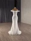 Luxe Blanche Fait main Perlage Perle Paillettes Robe De Mariée 2025 Trompette / Sirène De l'épaule Sans Manches Dos Nu Chapel Train Mariage