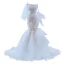 High End Charmant Weiß Perlenstickerei Pailletten Plissee Brautkleider / Hochzeitskleider 2023 Ballkleid Spaghettiträger Ärmellos Rückenfreies Hof-Schleppe Hochzeit