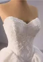 High-end White Lace Flower Wedding Dresses 2024 Ball Gown Strapless Sleeveless Backless Court Train Wedding