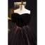 Elegante Schwarz Ballkleider 2023 Ballkleid Bandeau Schleife Ärmellos Rückenfreies Hof-Schleppe Ball Festliche Kleider