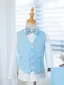 Fashion Sky Blue Rhinestone Long Sleeve 5-piece Boys Wedding Suits 2024 Coat Pants Shirt Tie Vest