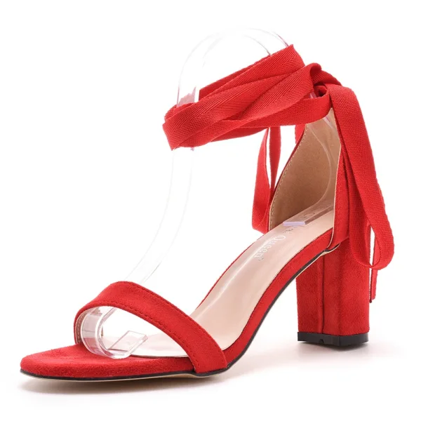 Roman Black Summer Street Wear Womens Sandals 2023 Ankle Strap 7 cm Stiletto Heels Open / Peep Toe Sandals High Heels